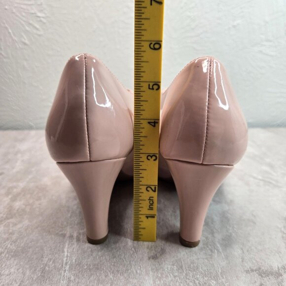 Memory Foam Maryjane Pumps Sz 8 Light Pink Suede Block Heel Comfort Dressy Shoes - Picture 5 of 12